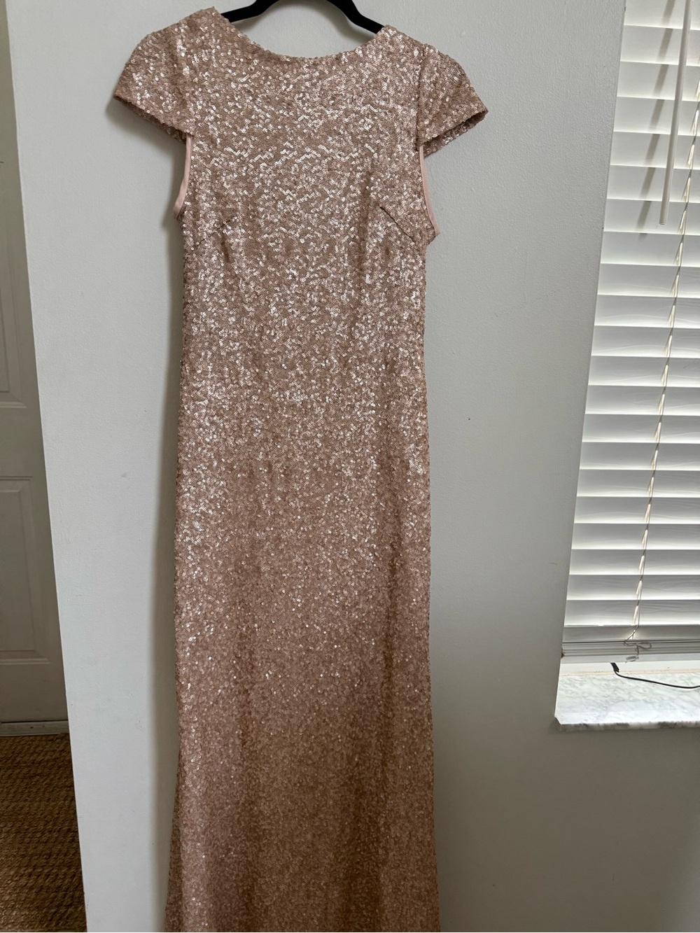 SORELLA VITA Rose Gold Sequin Cap-Sleeve Maxi Dress